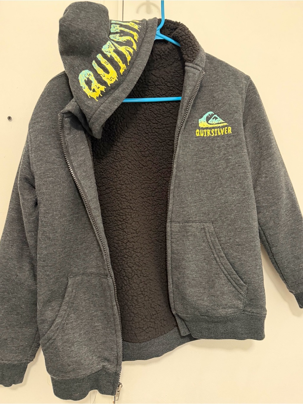 Quiksilver Kids' Gray Sherpa-Lined Hoodie